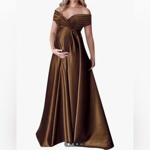 Chocolate Brown Maternity Shoot Gown L-XL